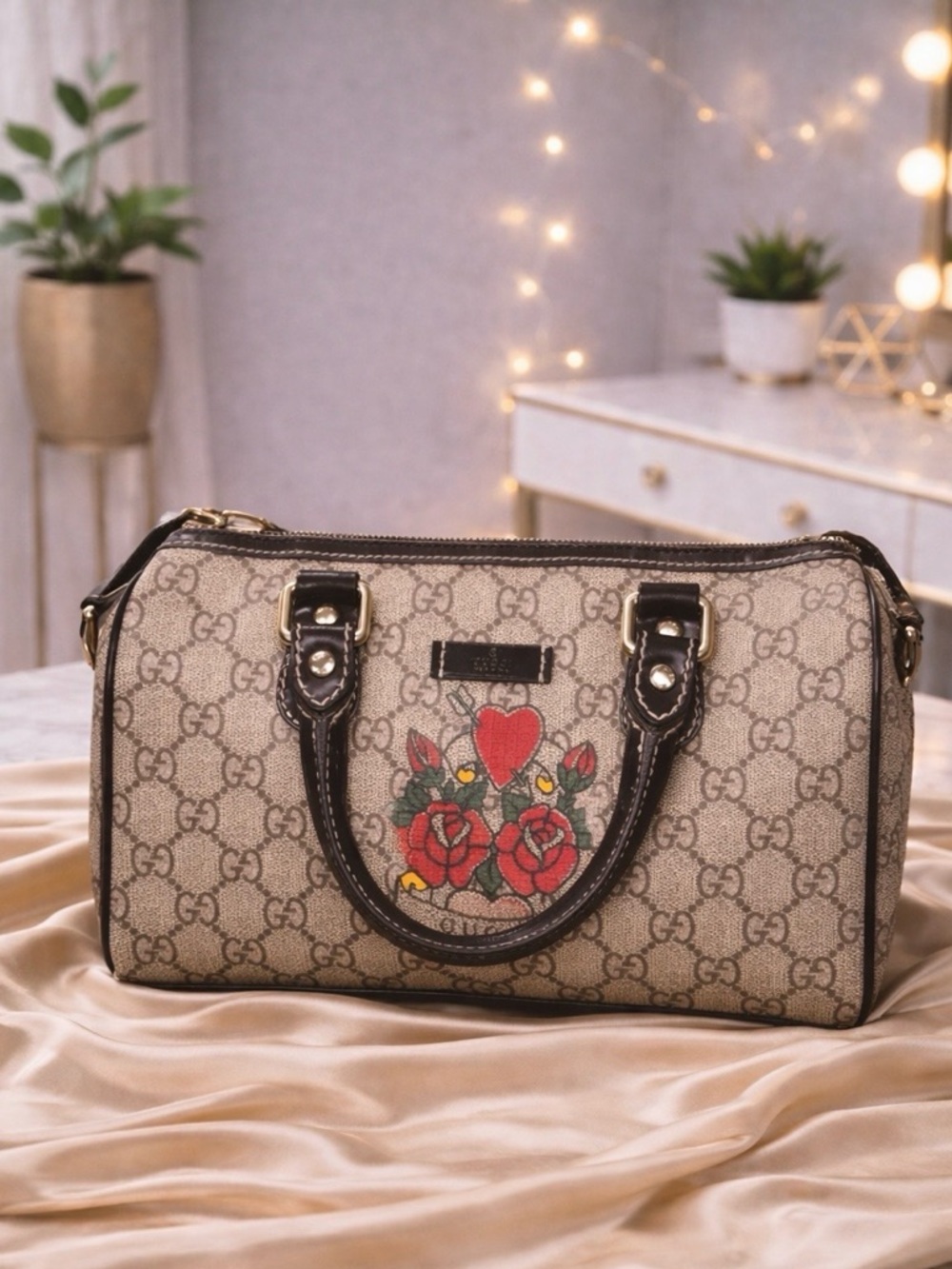 Gucci Boston 30 Tattoo Rose Heart Bag Limited Edition Boston Bag